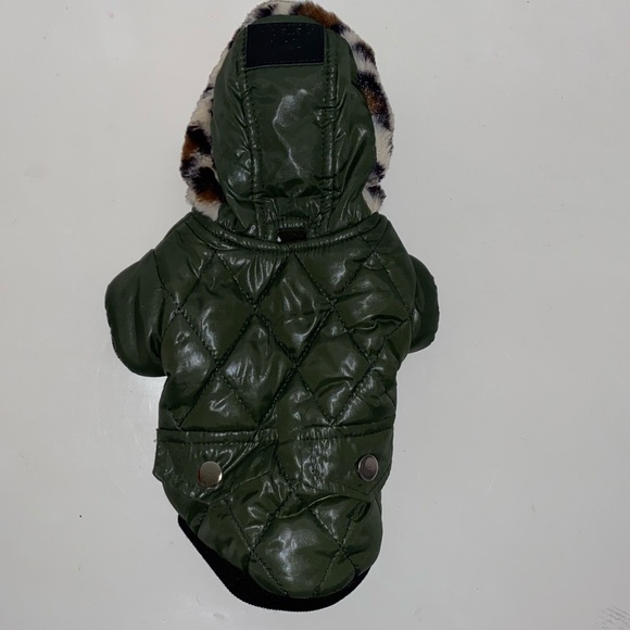 PETS - TINY DOG PUFFER COAT/JACKET - FLEECE LINES - HOOD w/Snaps - NEVER WORN - Picture 4 of 10